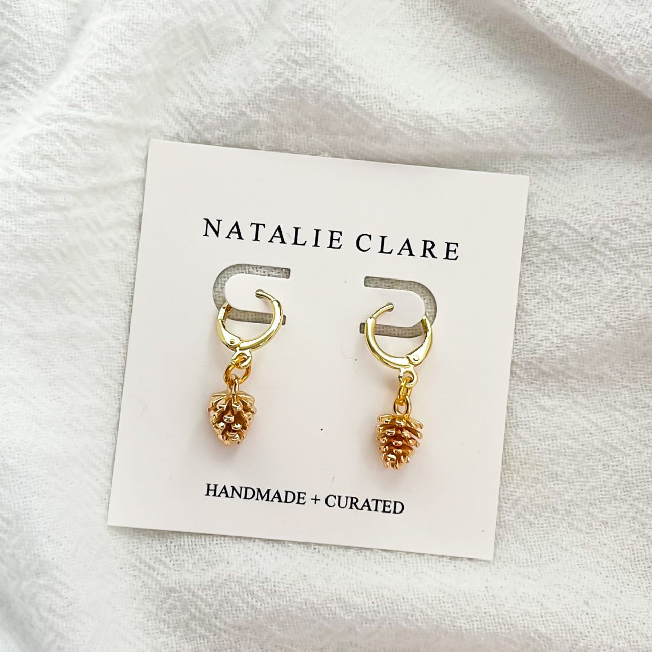 Pinecone Hoop Earrings