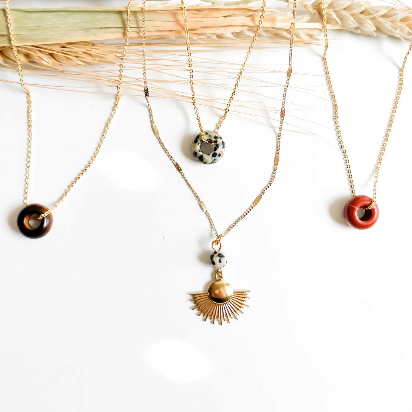 The Solo Necklace in Red Jasper