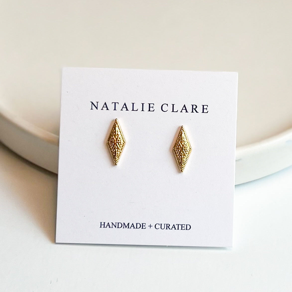 Gold Rhombus Studs