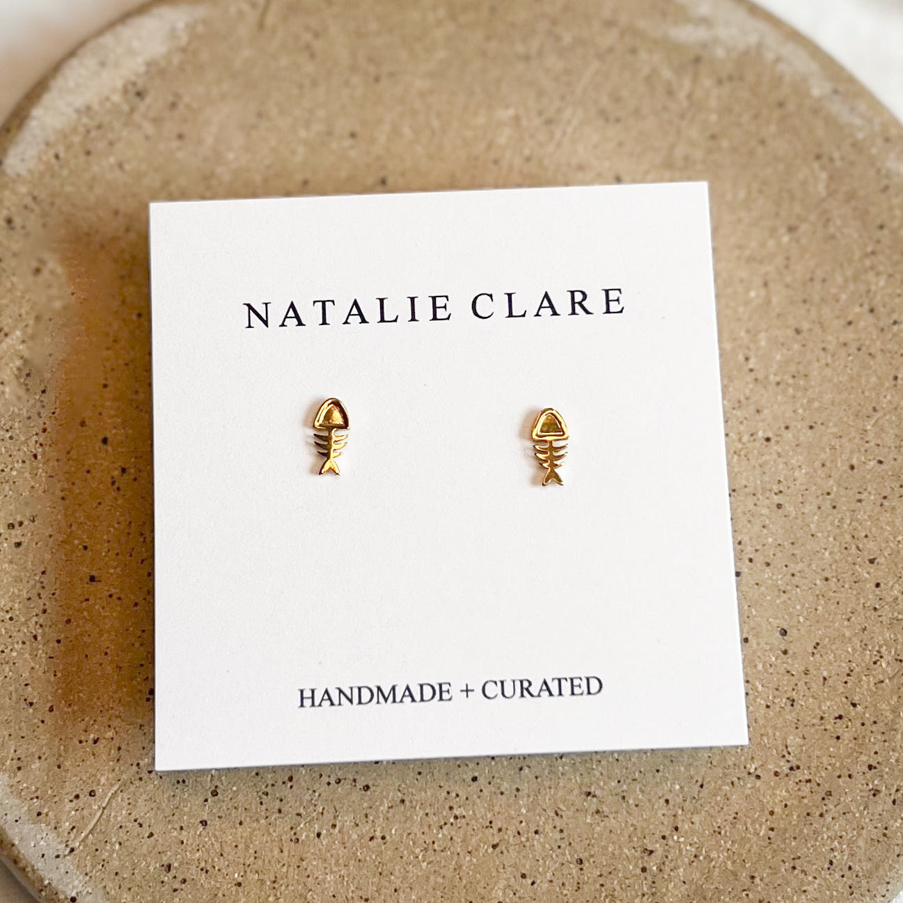 Fishbone Stud Earrings