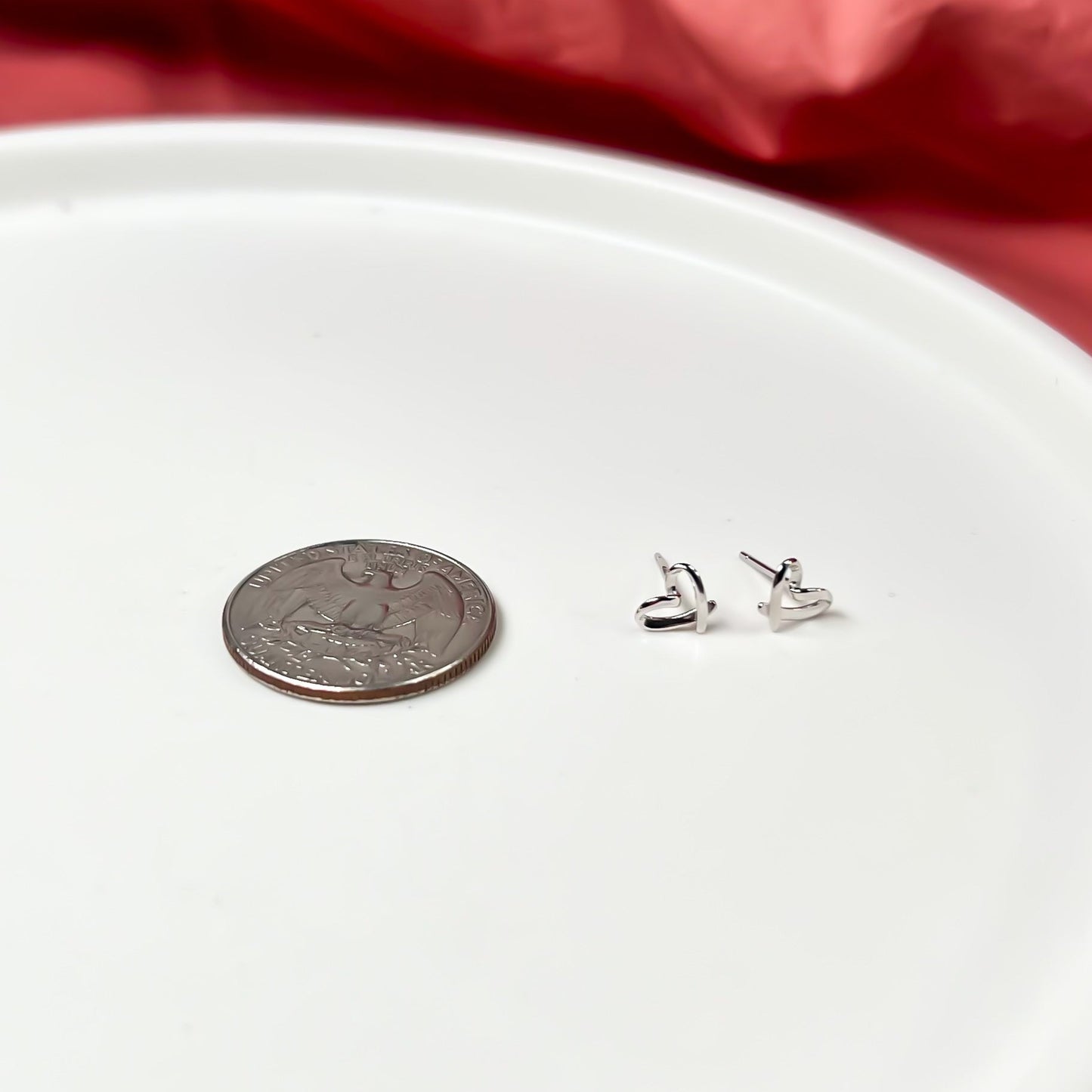 Silver Sterling Open Heart Studs