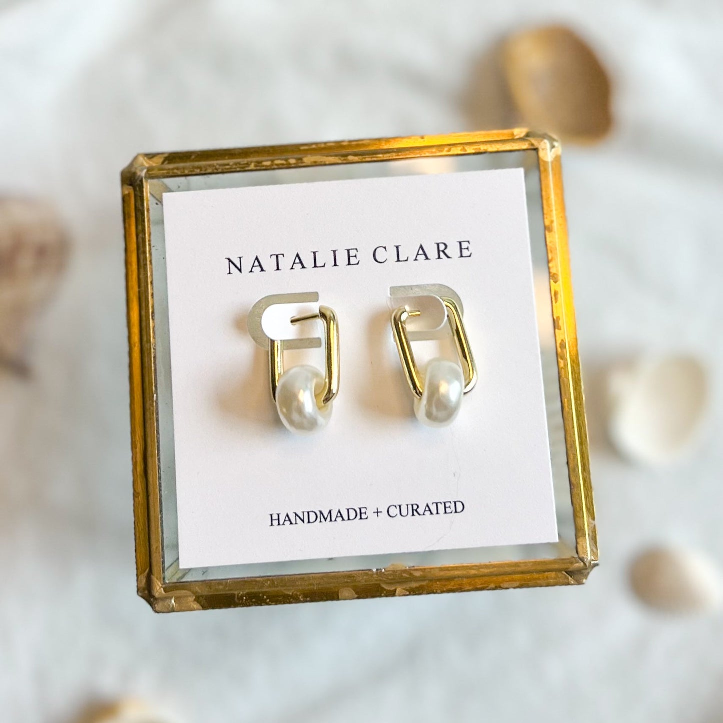 Pearl Huggie Hoop Earring