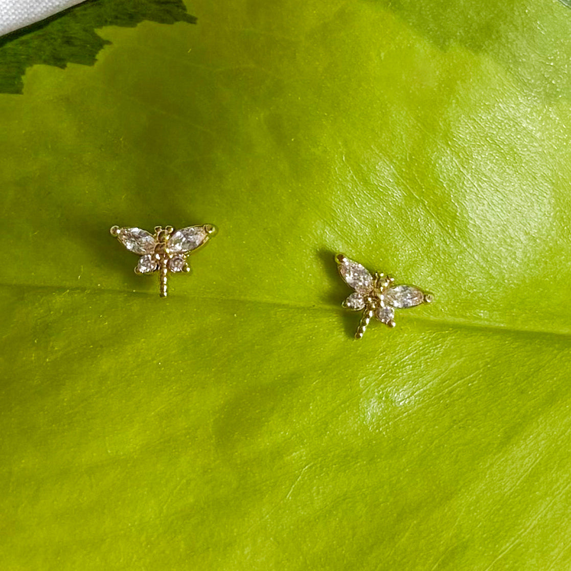 Sparkling Dragonfly Stud