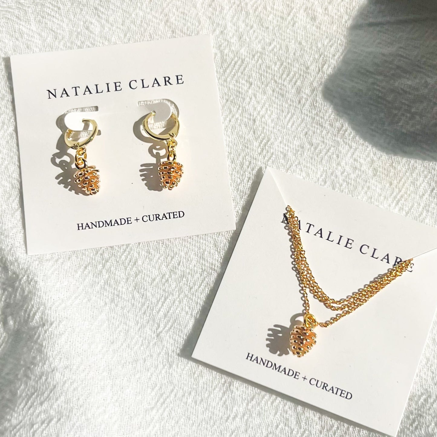 Pinecone Hoop Earrings