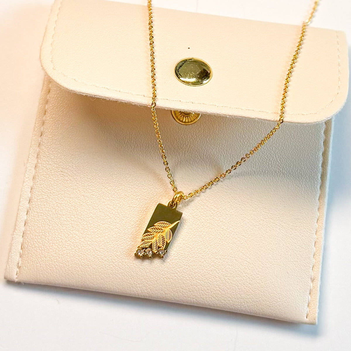 Crystal Leaf Necklace