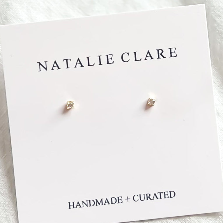 Tiny Cubic Zirconia Stud Earrings