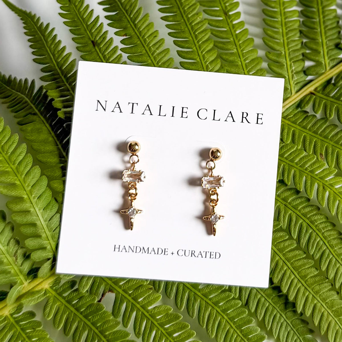 Crystal Cross Earrings