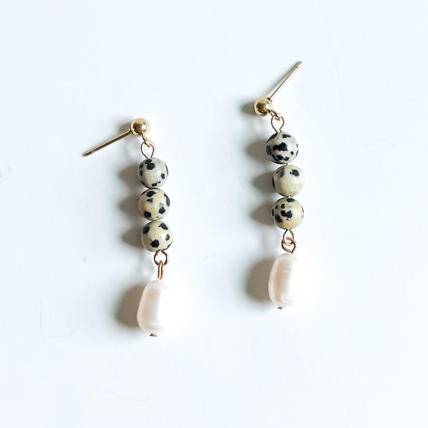 Jasper and Pearl Drop Earrings
