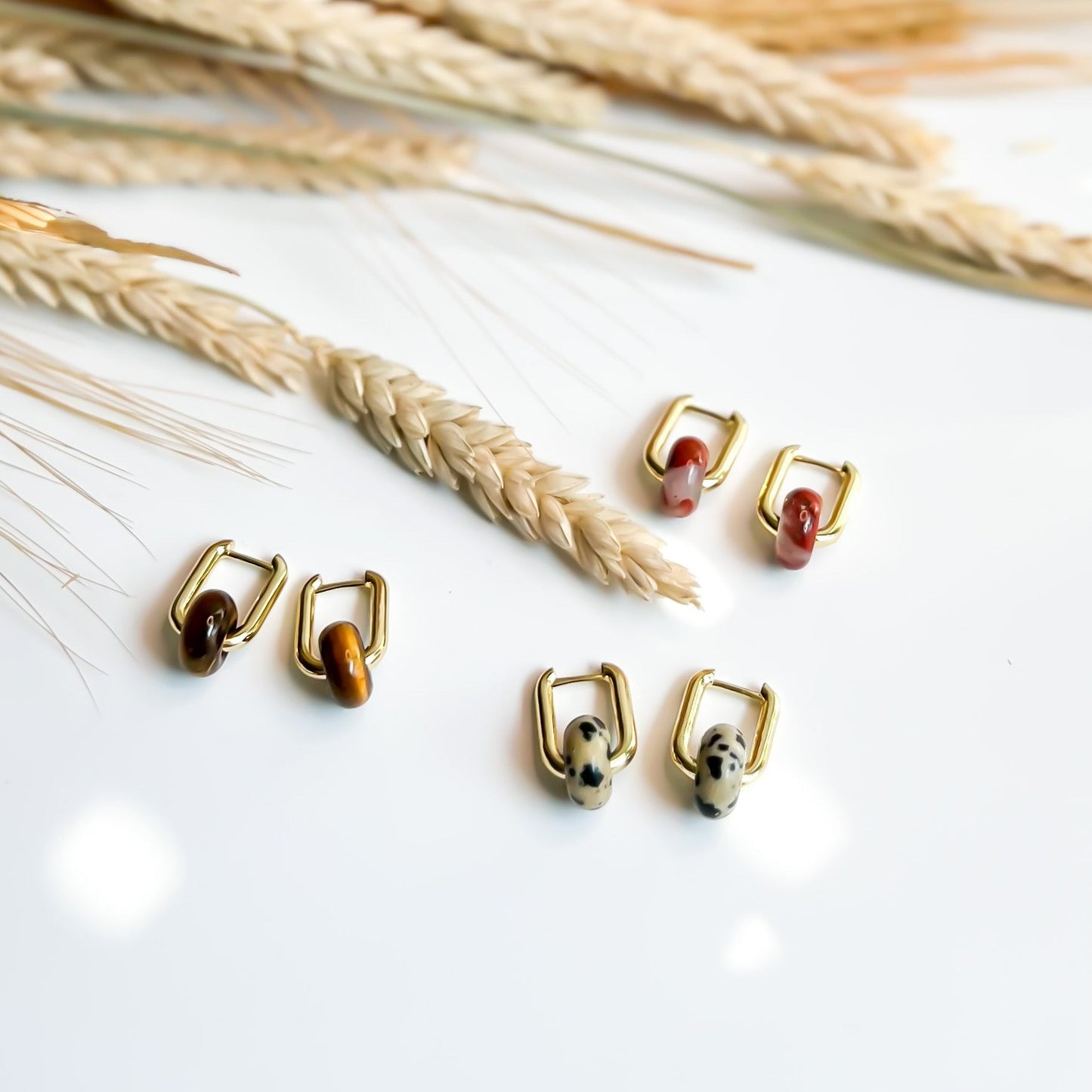Red Jasper Hoops