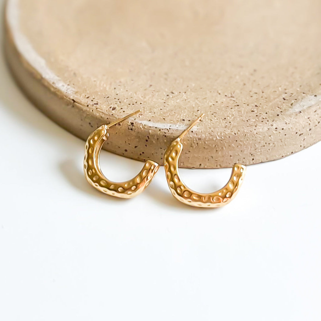 Hammered Hoop Earrings