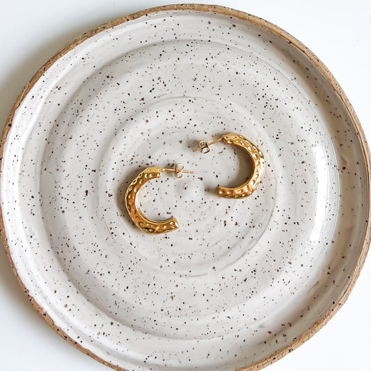 Hammered Hoop Earrings