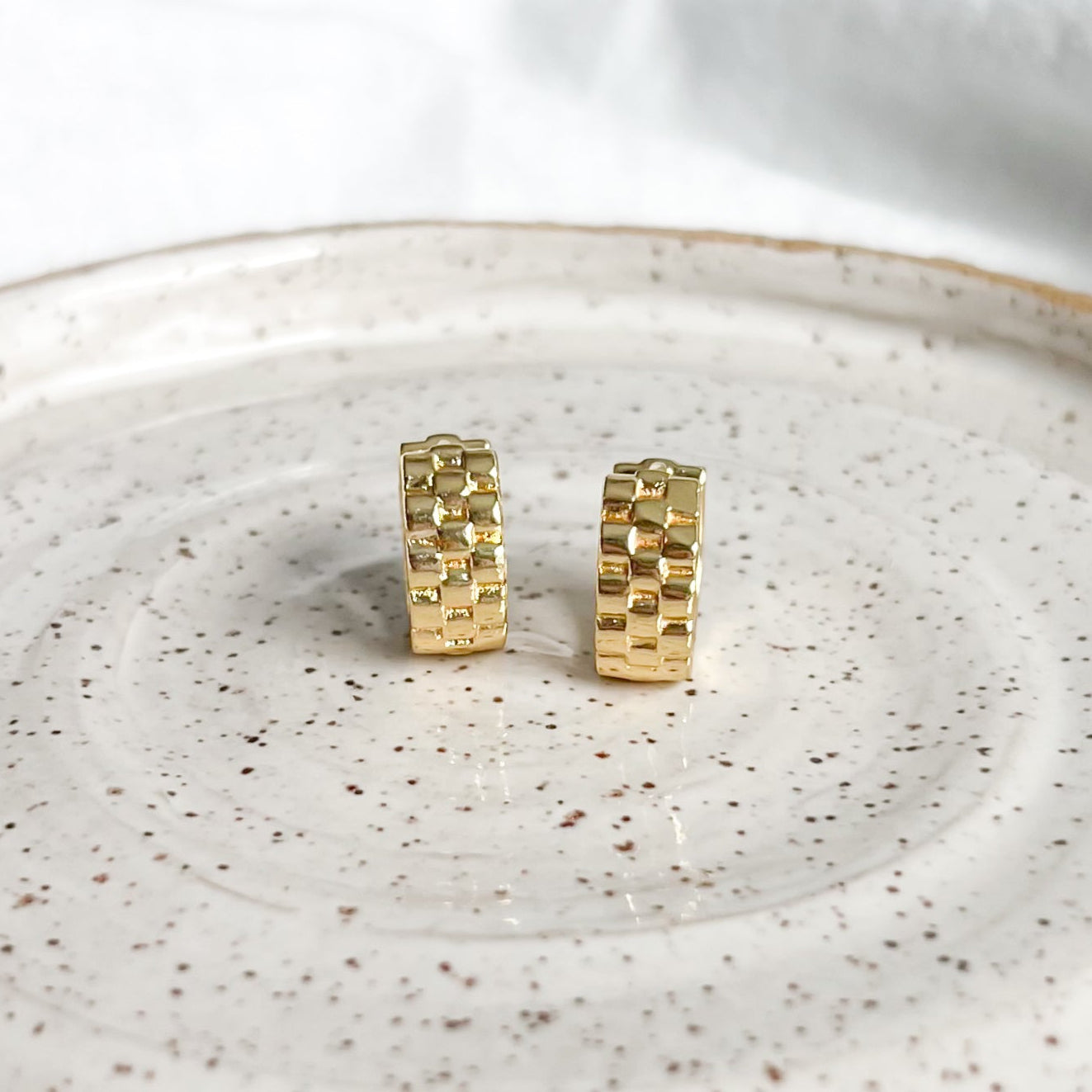 Geometric Huggie Hoop