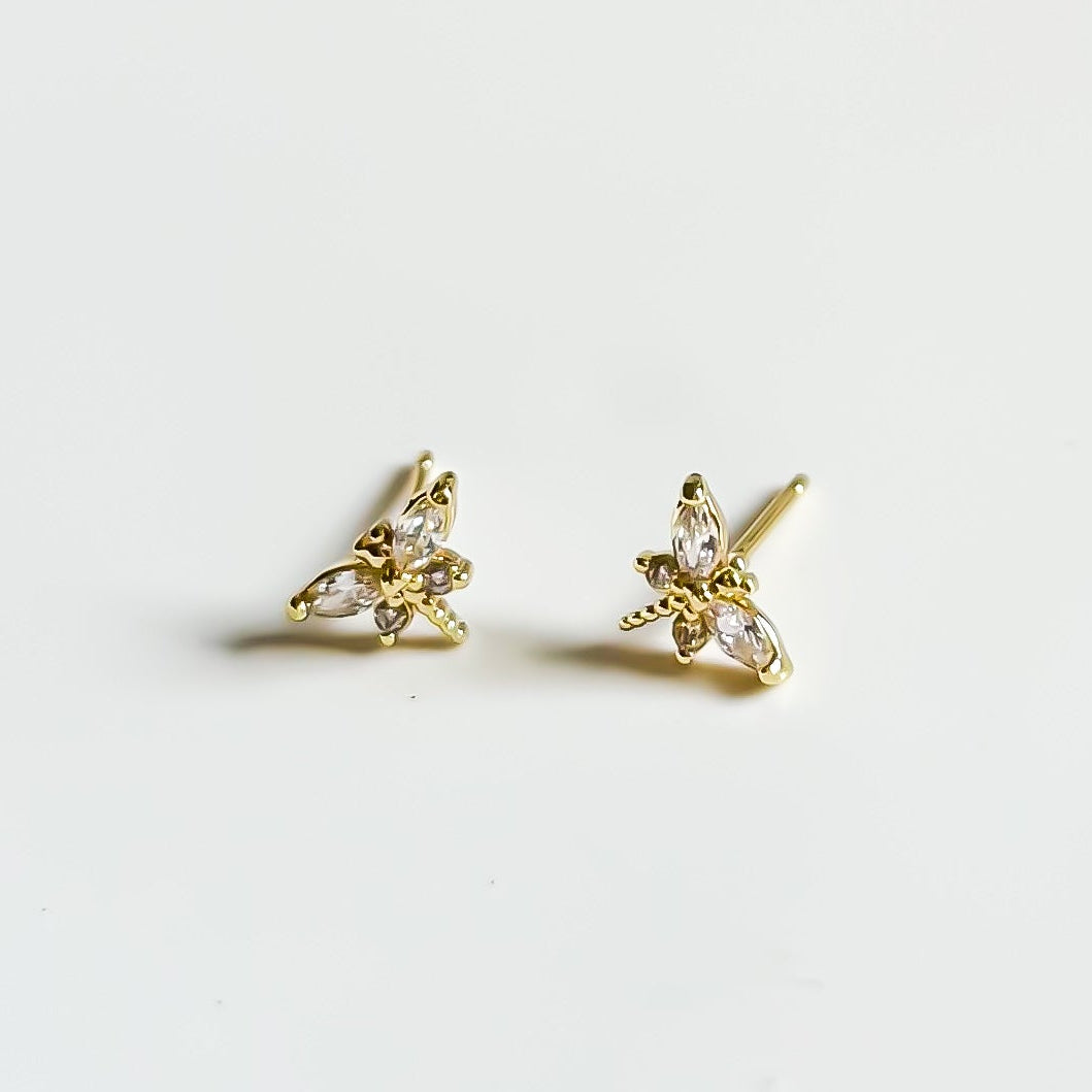 Sparkling Dragonfly Stud