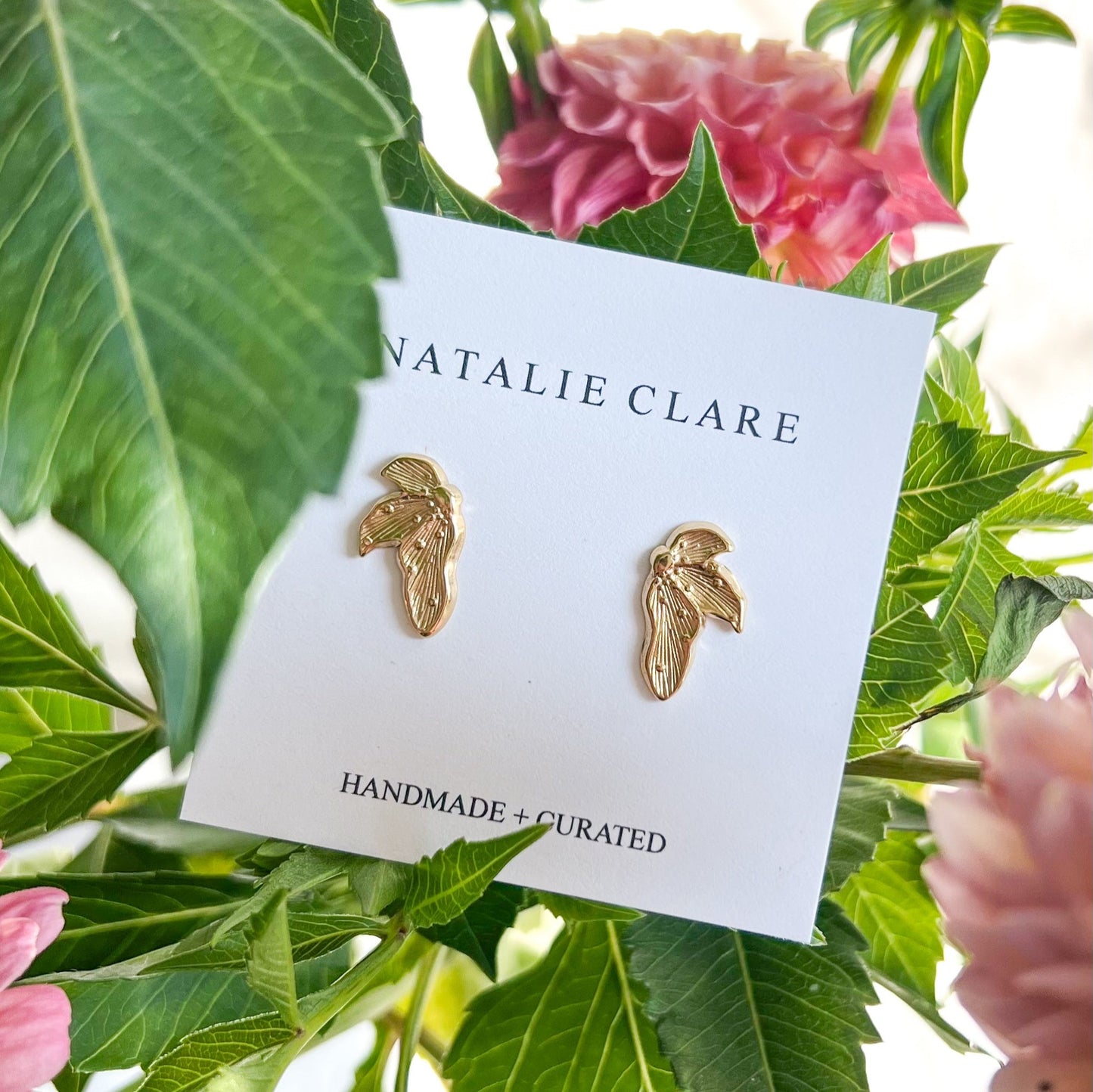 Golden Petal Stud Earrings