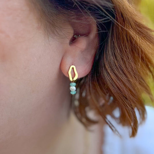 Ripple Bead Stud Earrings