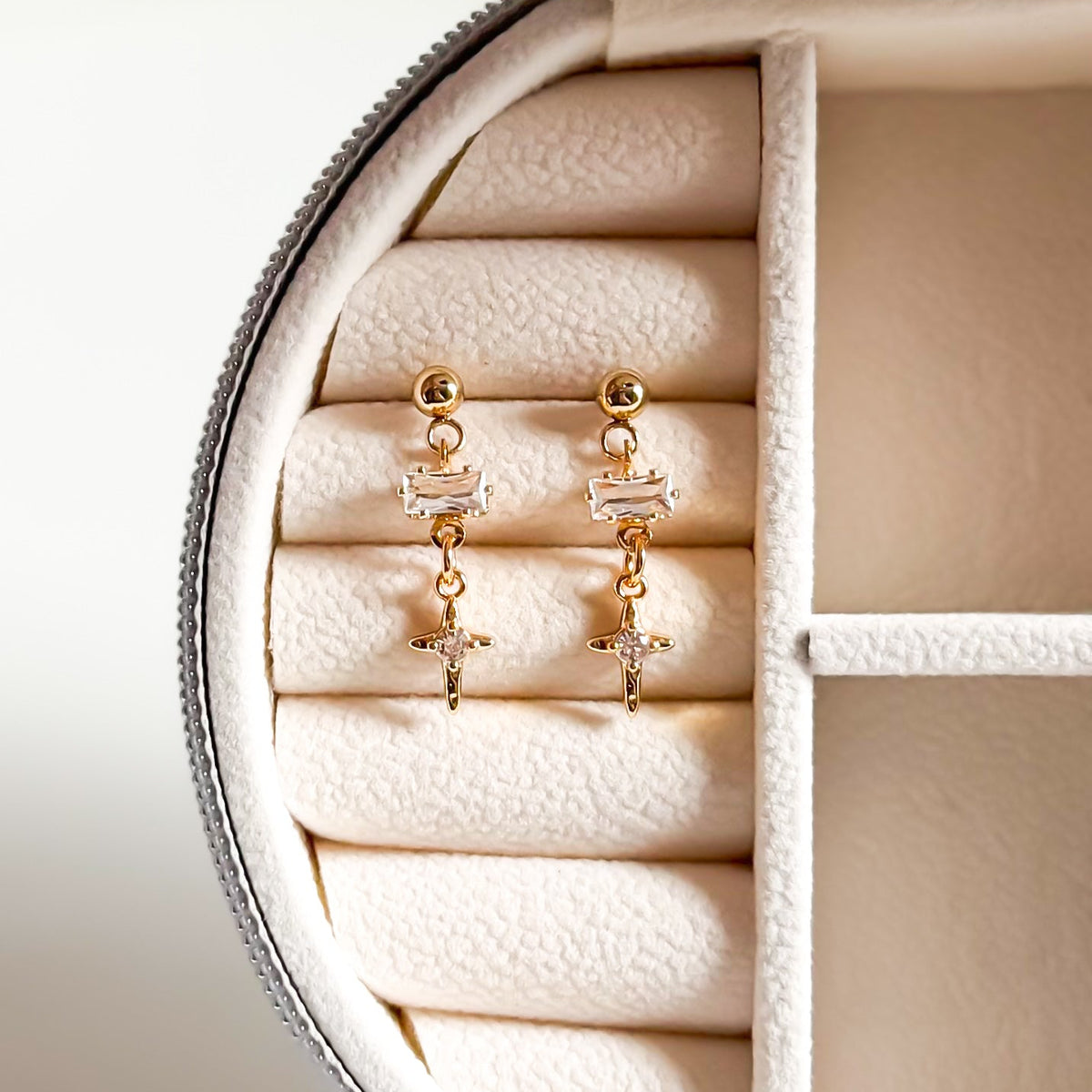 Crystal Cross Earrings
