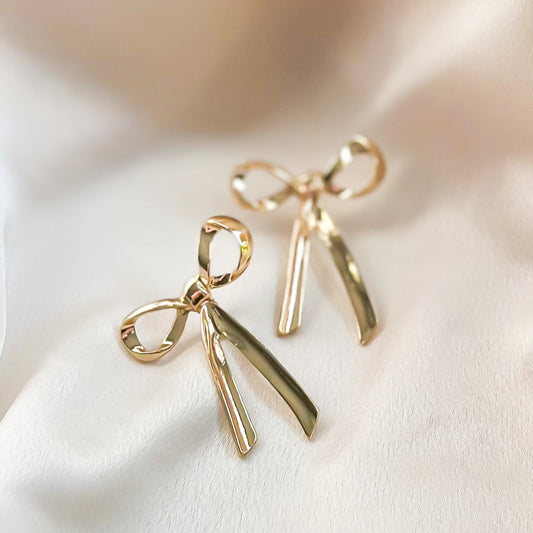 Dangle Bow Stud Earrings