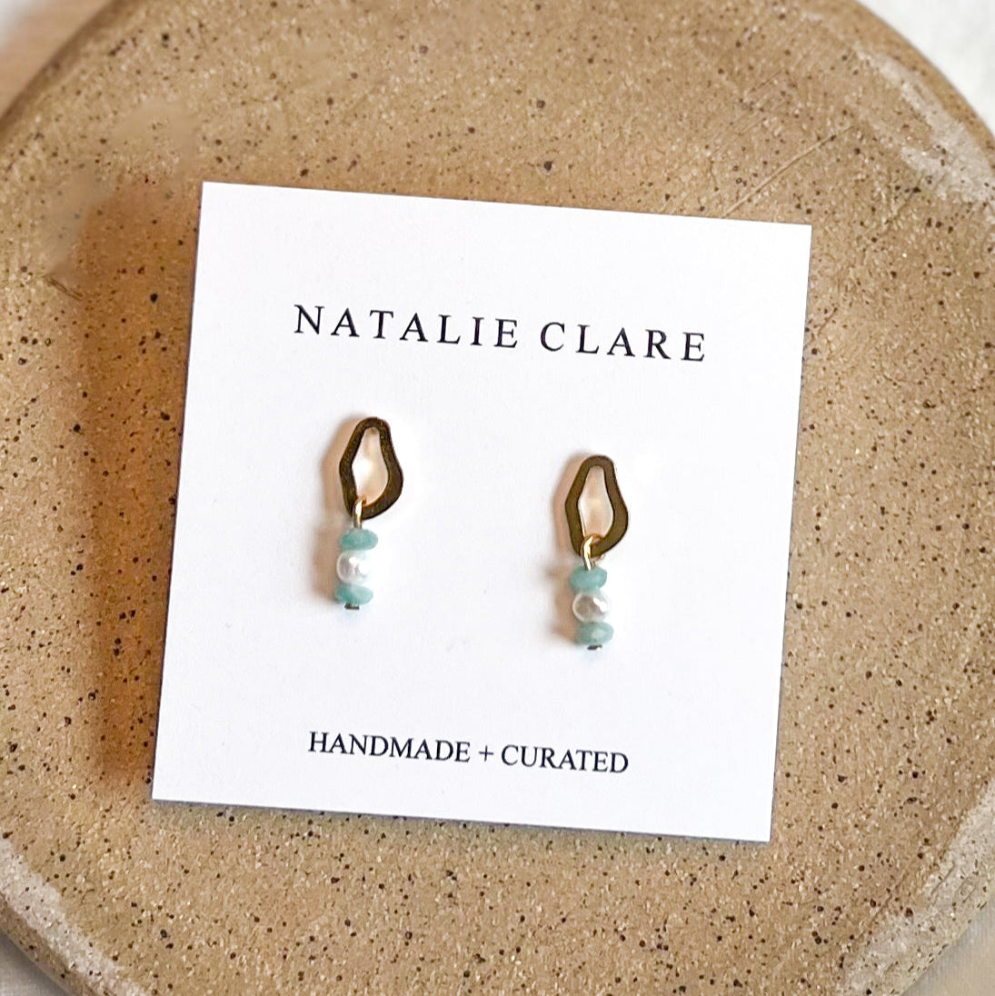 Ripple Bead Stud Earrings