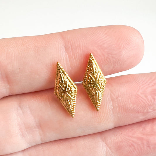Gold Rhombus Studs