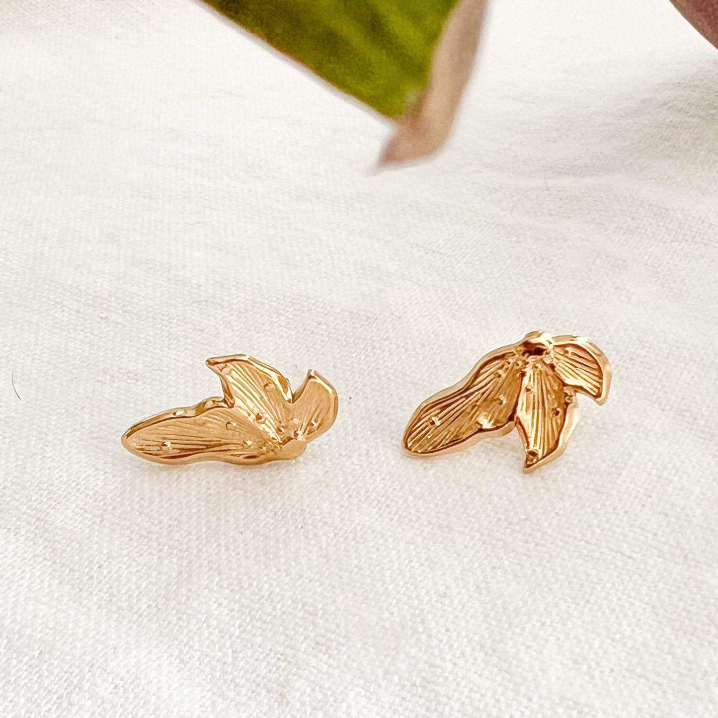 Golden Petal Stud Earrings