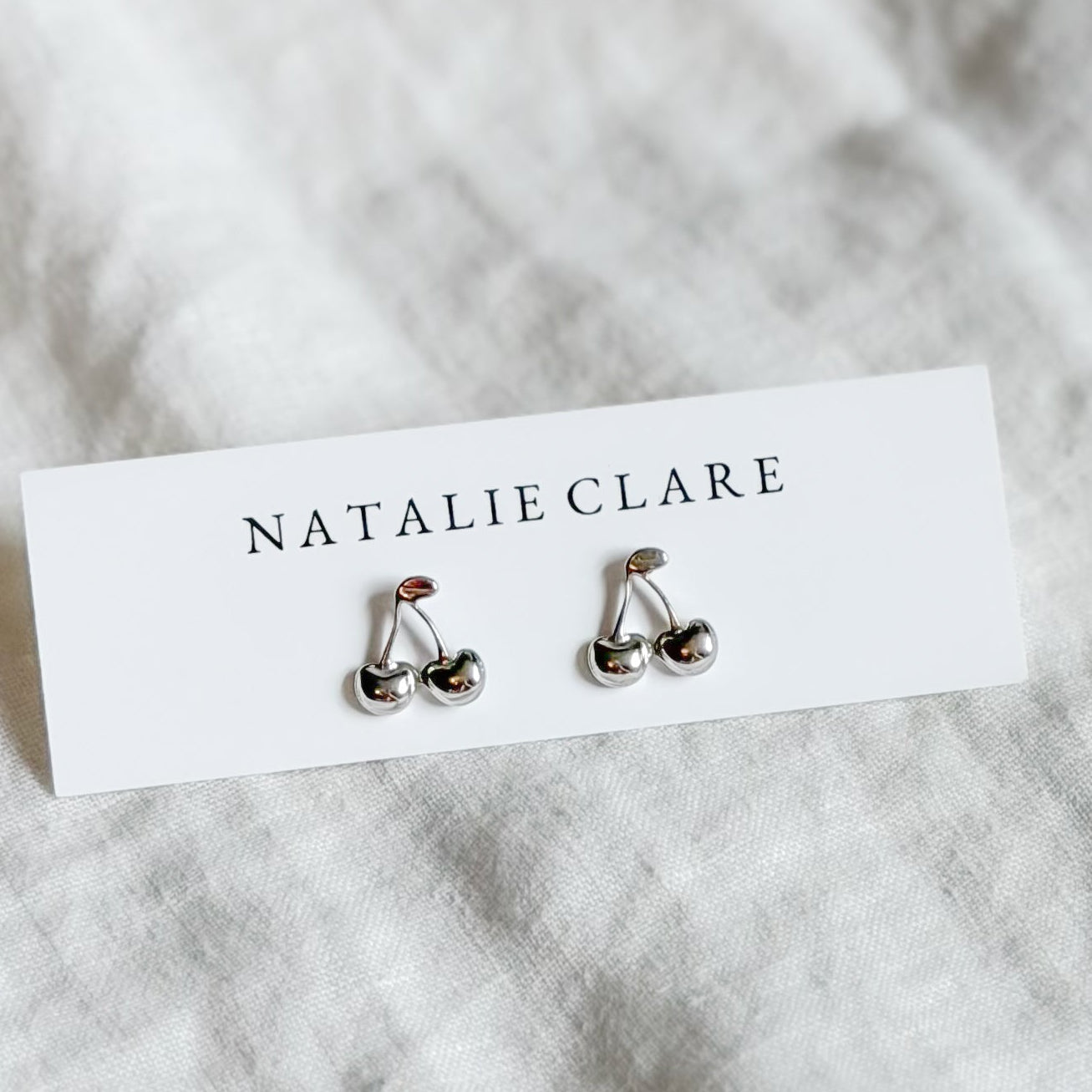 Silver Cherry Studs
