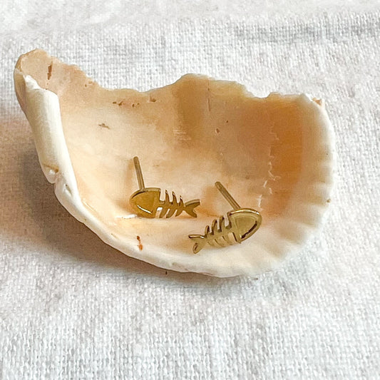 Fishbone Stud Earrings
