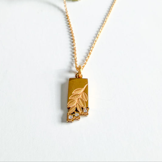 Crystal Leaf Necklace