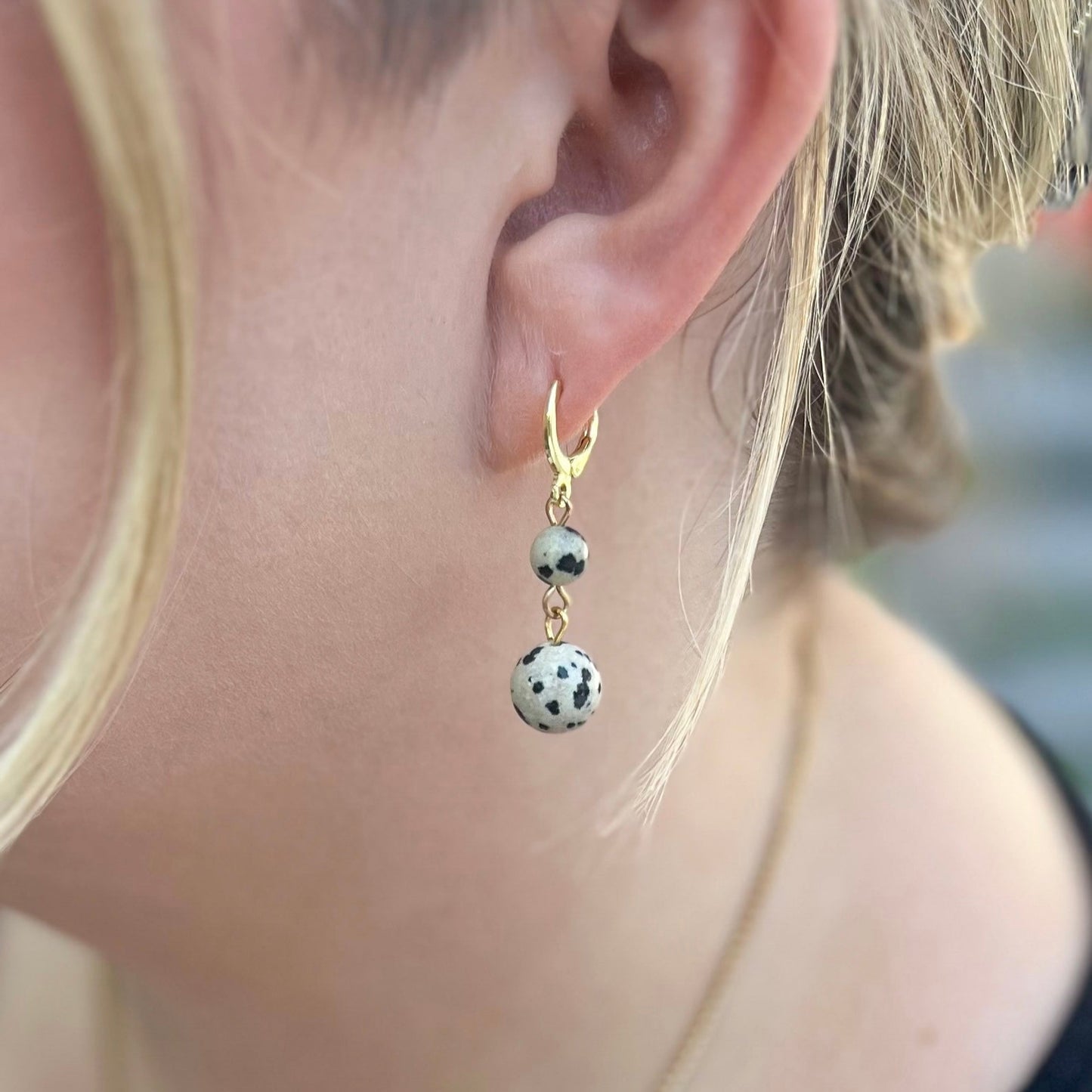 Dalmatian Jasper Drop Earrings