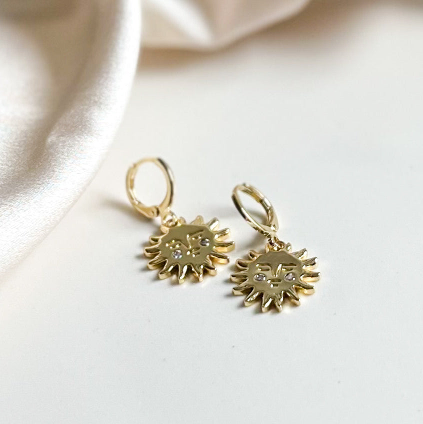 Sleeping Sun Hoop Earrings