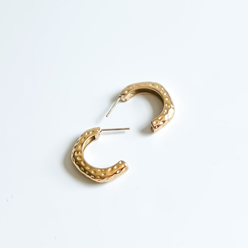 Hammered Hoop Earrings