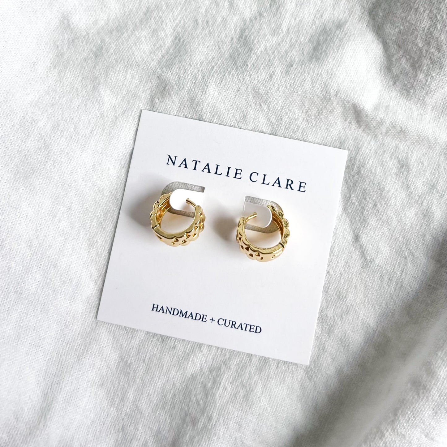 Geometric Huggie Hoop