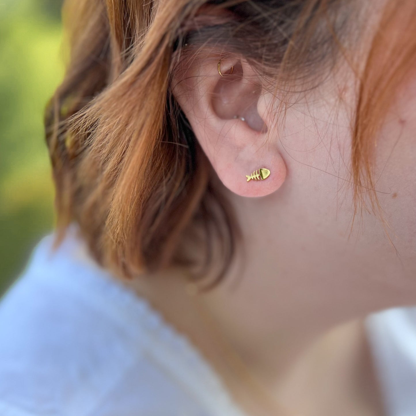 Fishbone Stud Earrings