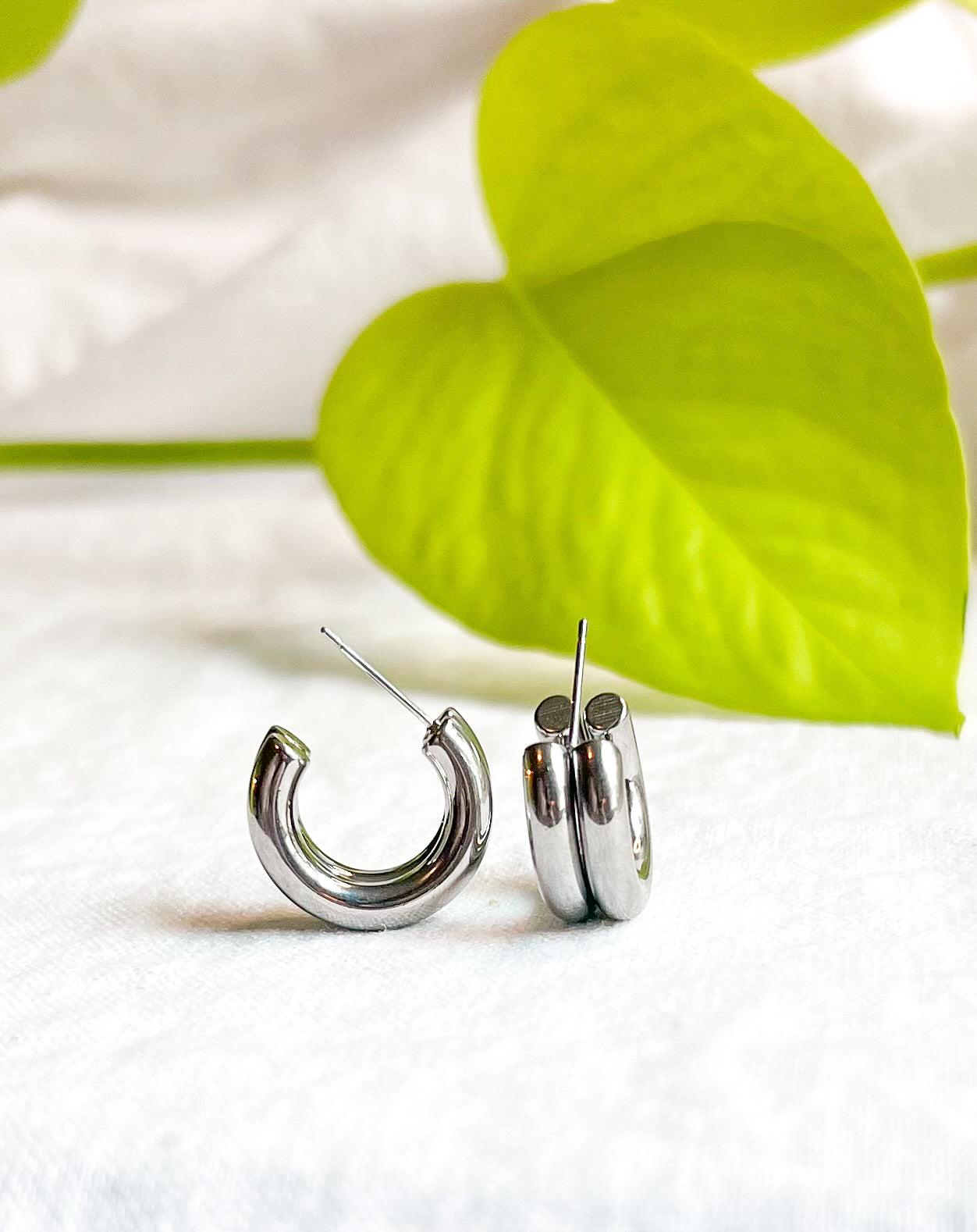 Silver Double Hoop Earrings