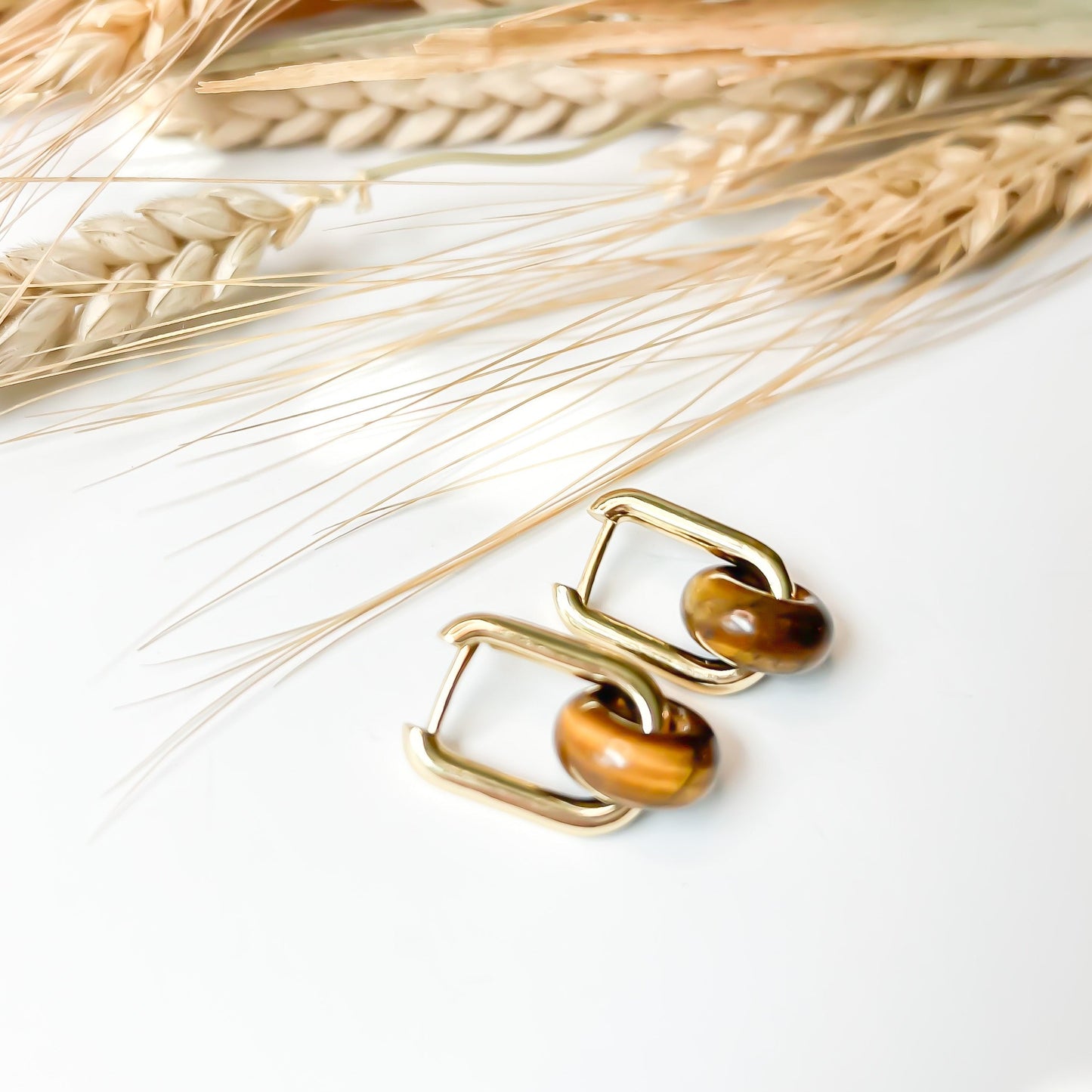 Tiger's Eye Hoops