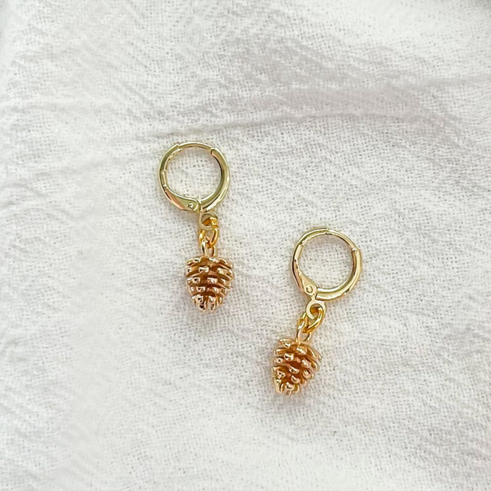 Pinecone Hoop Earrings