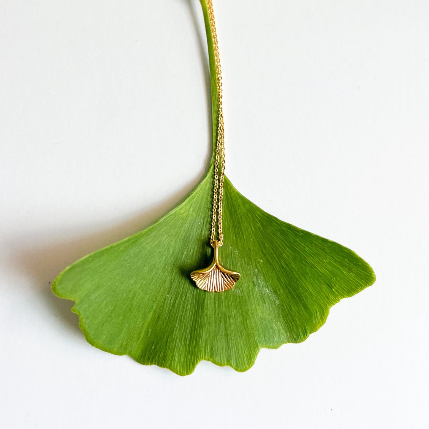 Gold Ginkgo Leaf Necklace