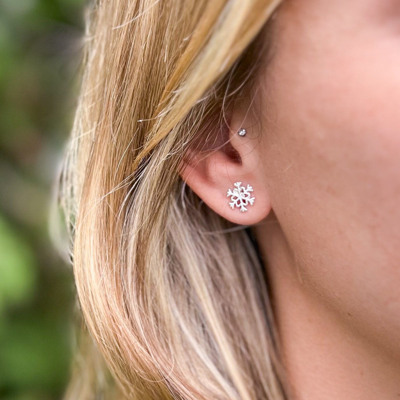 Silver Snowflake Stud