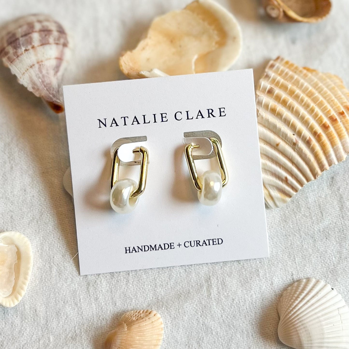 Pearl Huggie Hoop Earring