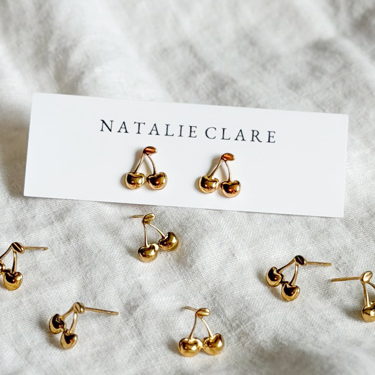 Gold Cherry Studs