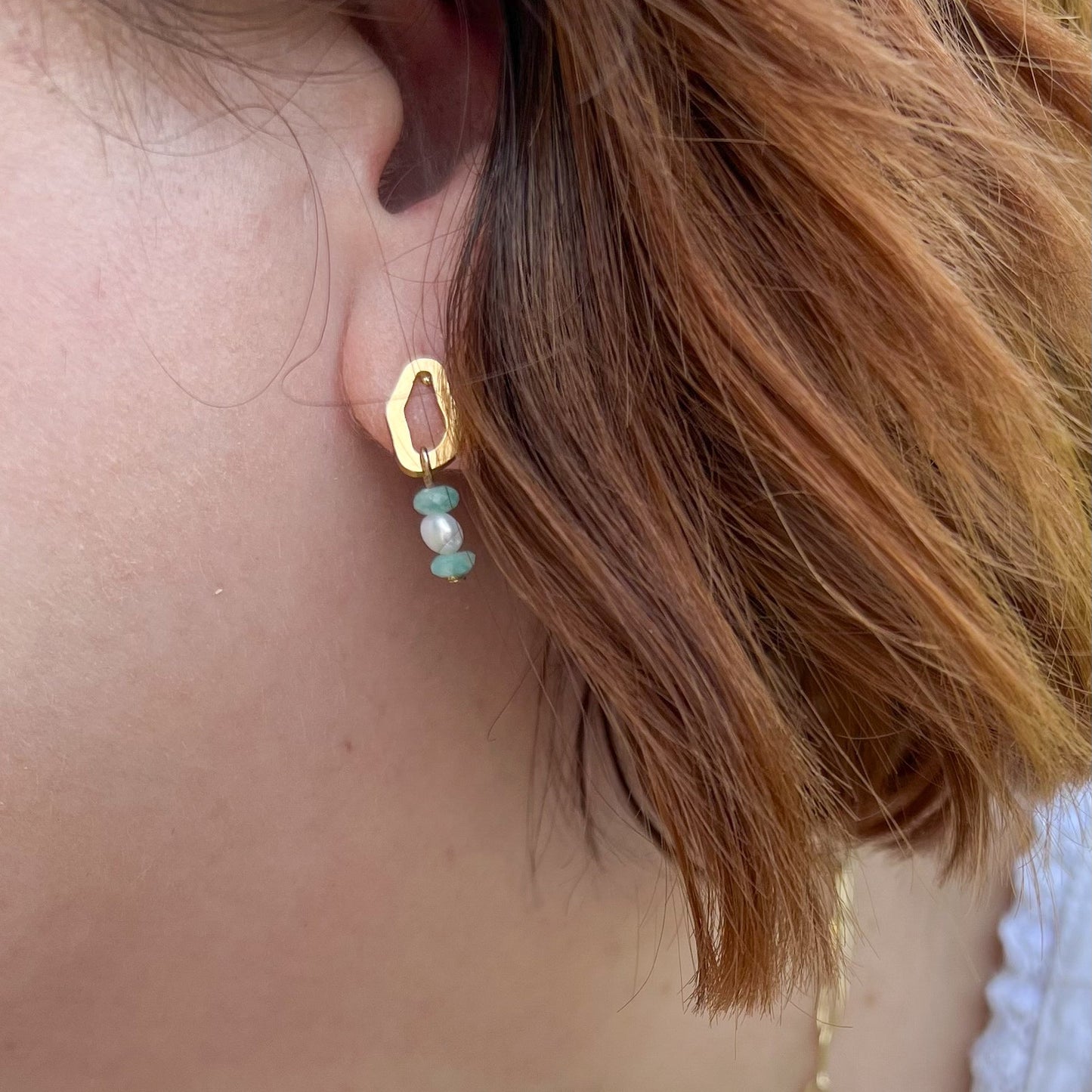 Ripple Bead Stud Earrings