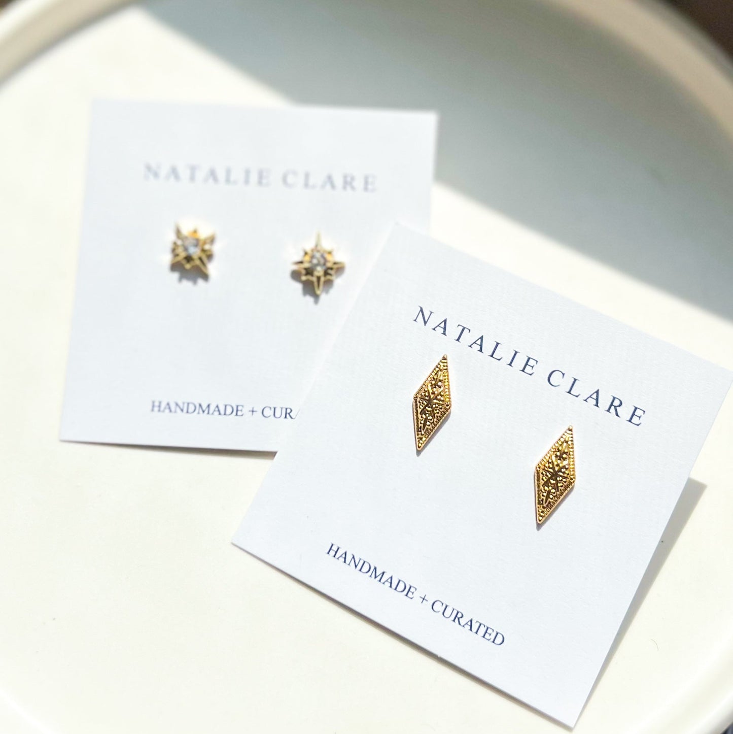 Gold Rhombus Studs