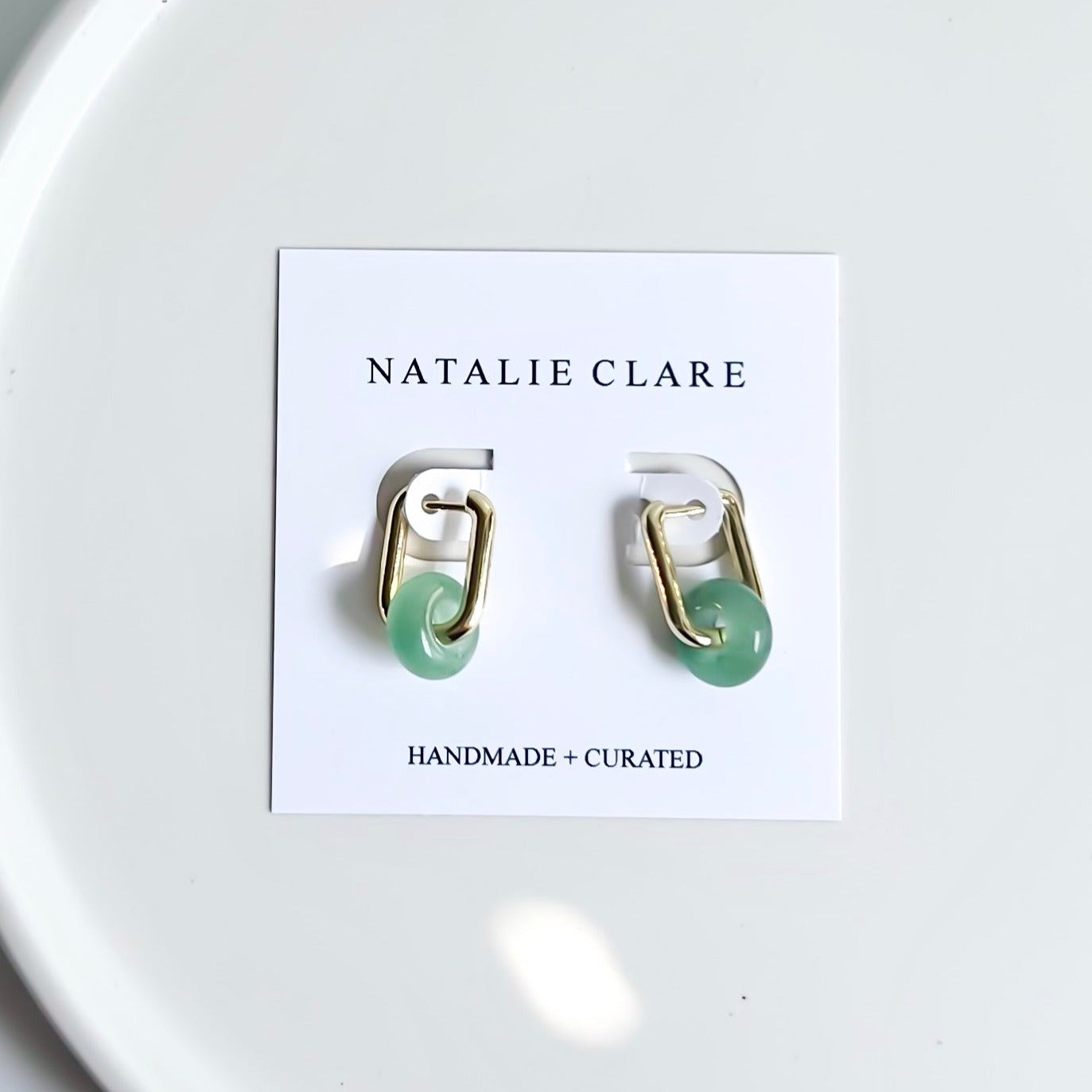 Green Aventurine Hoops