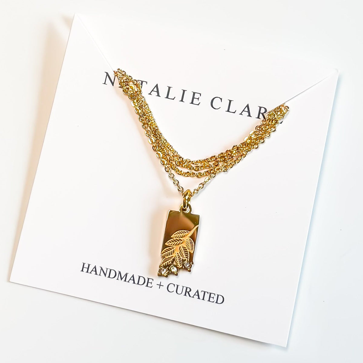 Crystal Leaf Necklace