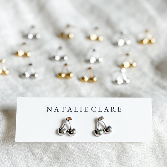 Silver Cherry Studs