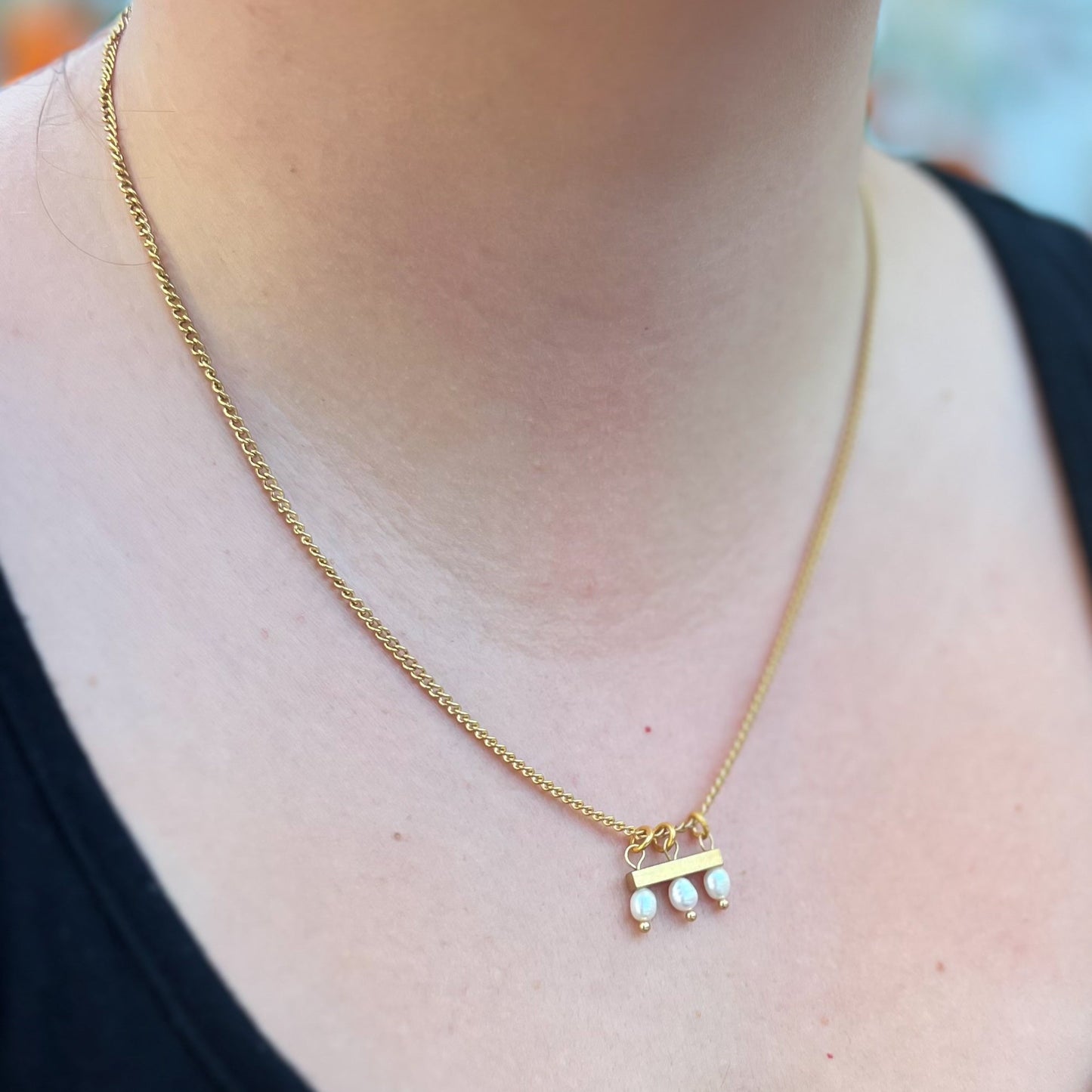 Three Pearl Necklace