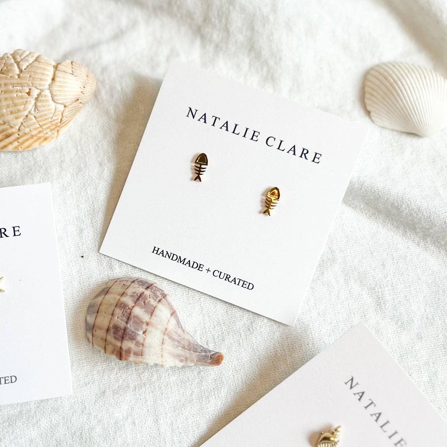 Fishbone Stud Earrings