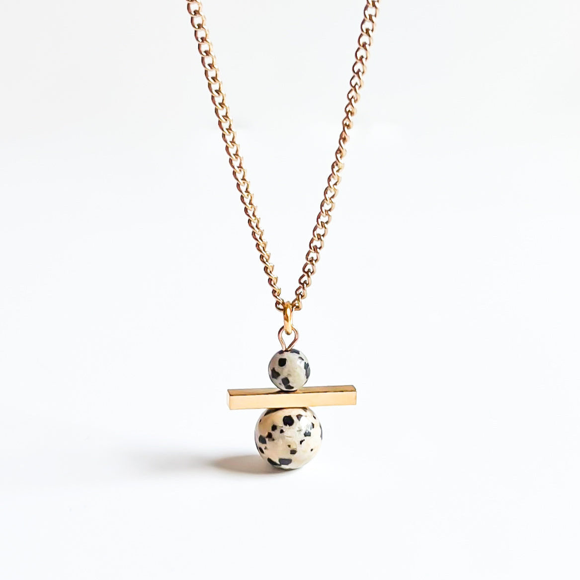 Dalmatian Jasper Linear Necklace