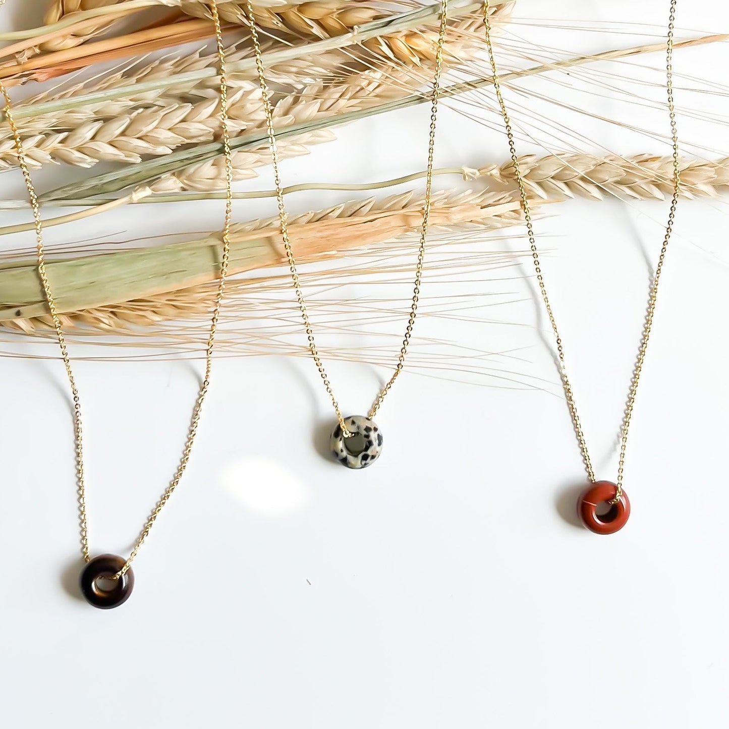 The Solo Necklace in Red Jasper