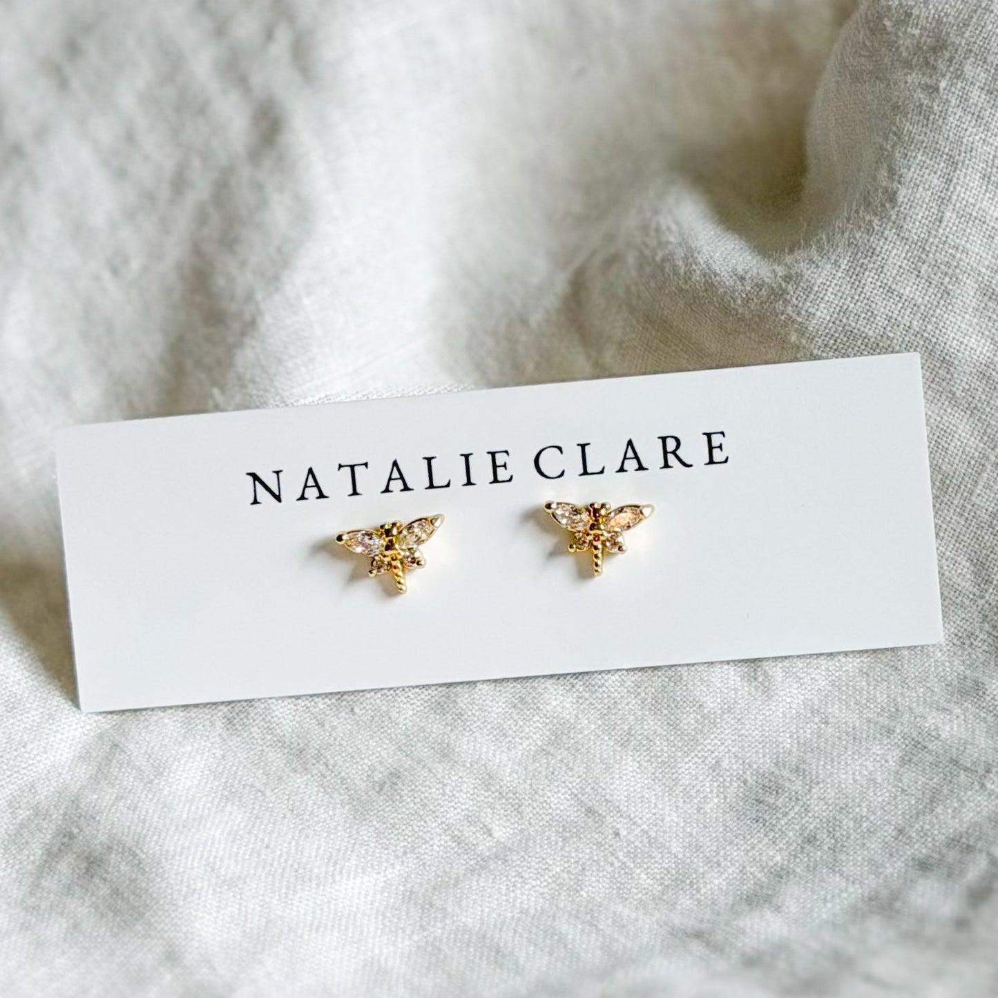 Sparkling Dragonfly Stud