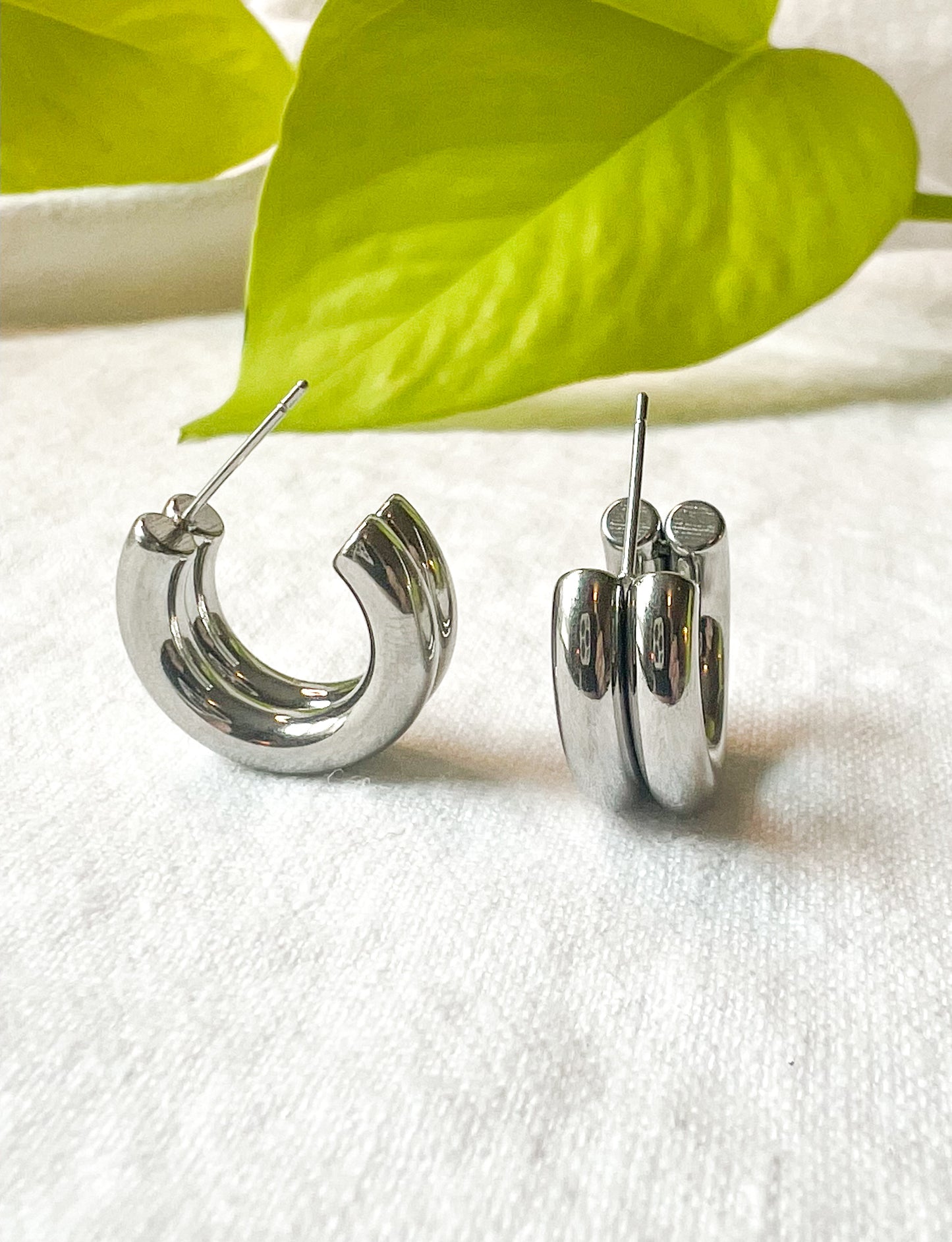 Silver Double Hoop Earrings
